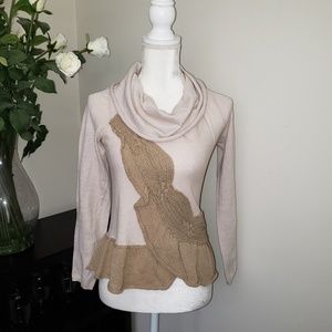 MOTH by Anthropologie Cowl Neck Two Toned Sweater